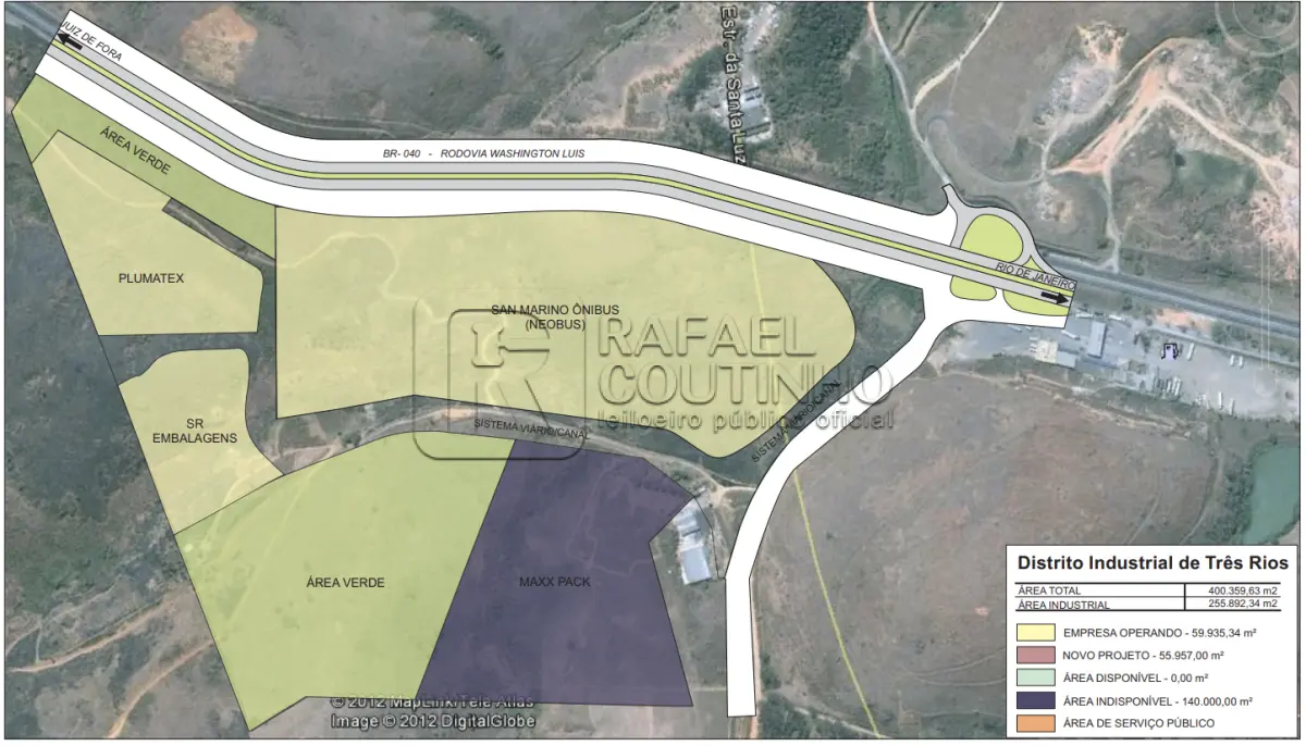 LOTE ÚNICO - Galpão 3.333m² - Área total do terreno 55.957m² - Rodovia BR 040, Três Rios, Rio de Janeiro/RJ. Terreno e Respectivas Construções. Pague em até 60 vezes.