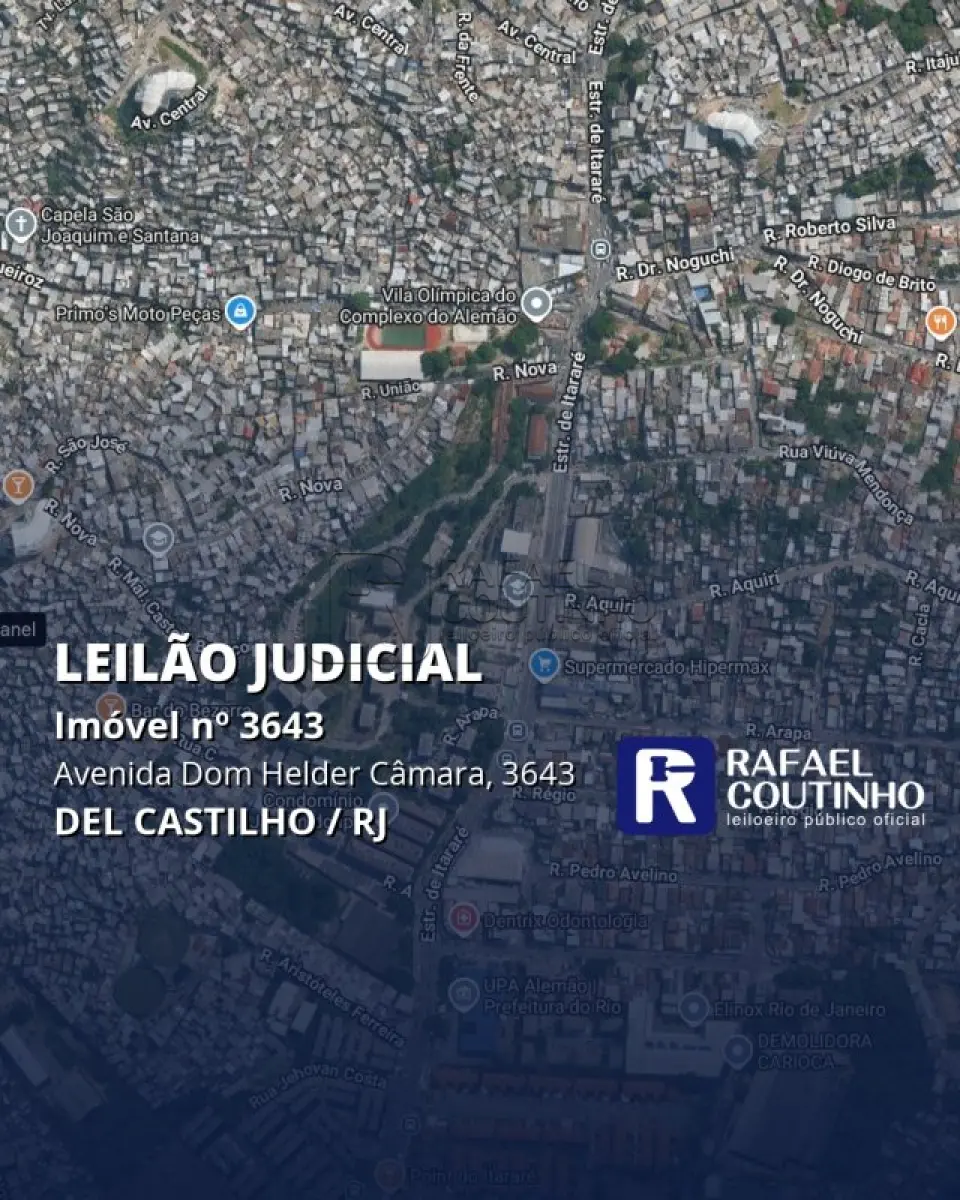 LOTE 001 - Imóvel nº 3643 na Avenida Dom Helder Câmara, 3643, Del Castilho, Rio de Janeiro/RJ. Pague em até 60 vezes.