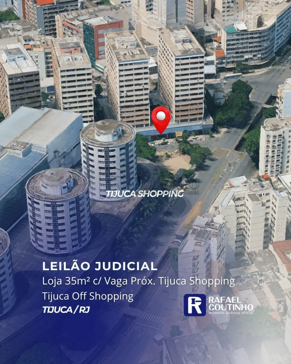 LOTE ÚNICO - Loja Comercial Aprox. 35m² c/ Vaga no Tijuca Off Shopping, em frente ao Tijuca Shopping. Pague em até 60 vezes.
