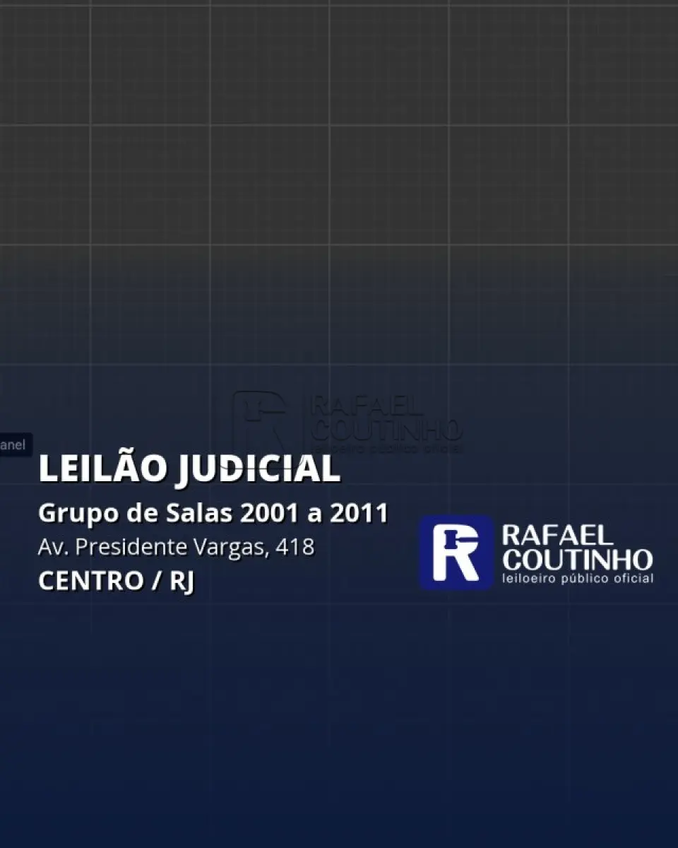 LOTE 281 - Grupo de Salas 2001 a 2011 na Av. Presidente Vargas, 418, Centro, Rio de Janeiro/RJ. Pague em até 31 vezes.