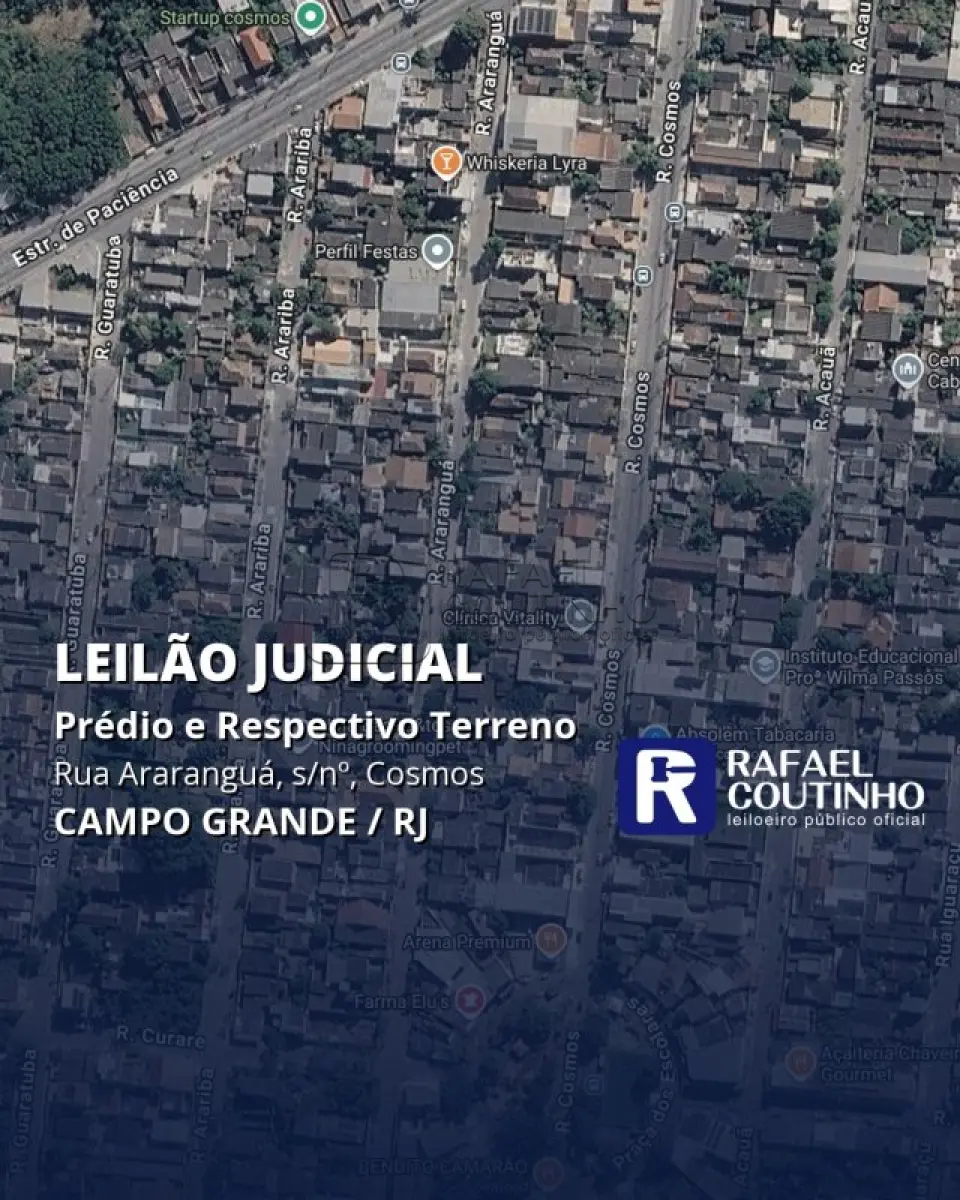LOTE 271 - Prédio s/nº na Rua Araranguá, Cosmos, Campo Grande, Rio de Janeiro/RJ. Pague em até 60 vezes.