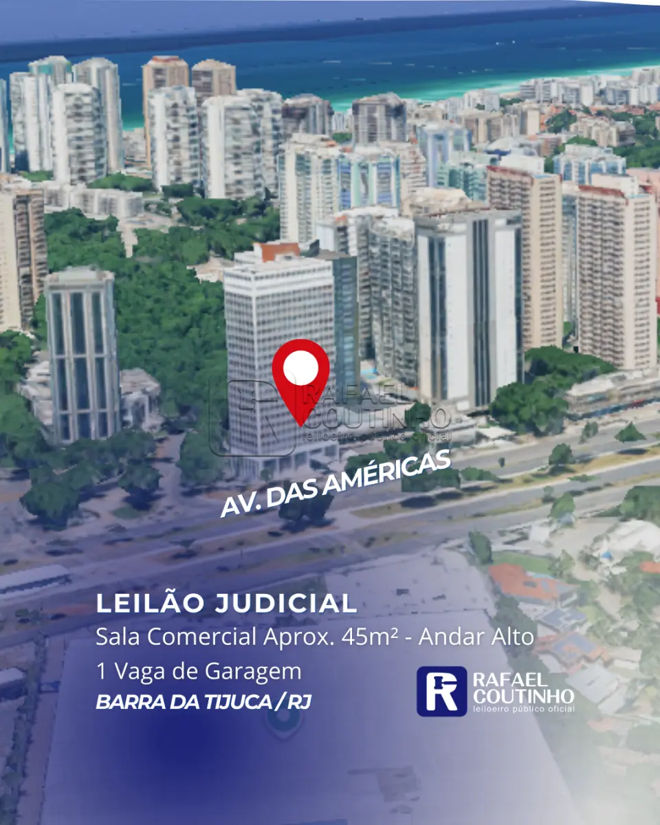 LOTE ÚNICO - Sala Comercial Aprox. 45m² com Vaga no Edifício Barra Space Center – Av. das Américas, Barra da Tijuca/RJ. Pague em até 60 vezes.
