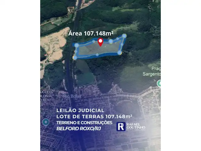 Lote de Terras - Área 107.148m² - Núcleo Colonial São Bento, Belford Roxo/RJ. Terreno e Respectivas Construções. Pague em até 60 vezes.