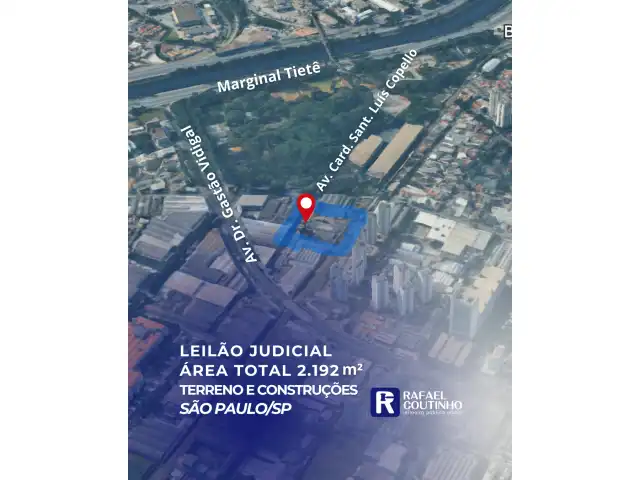 Área 2.192m² com Galpão e Edificações Administrativas próximo à Marginal Tiete - Vila Leopoldina - São Paulo/SP. Terreno e Respectivas Construções. Pague em até 60 vezes.