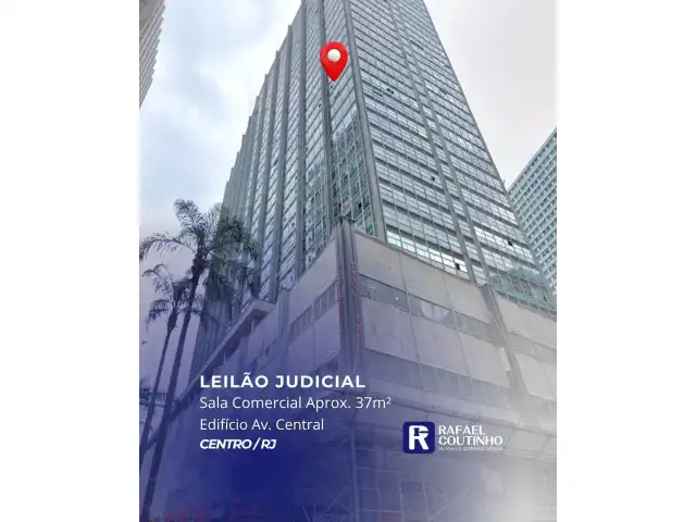 Sala Comercial nº902, Aprox. 37m² no Ed. Av. Central, Centro/RJ. Pague em até 60 vezes.