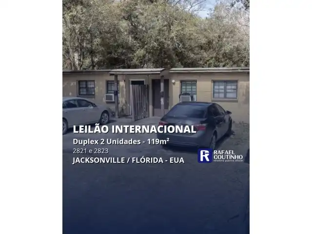 Duplex 2 Unidades 119 m² na 2821 e 2823, Jacksonville/FL, EUA. Venda Direta Internacional.