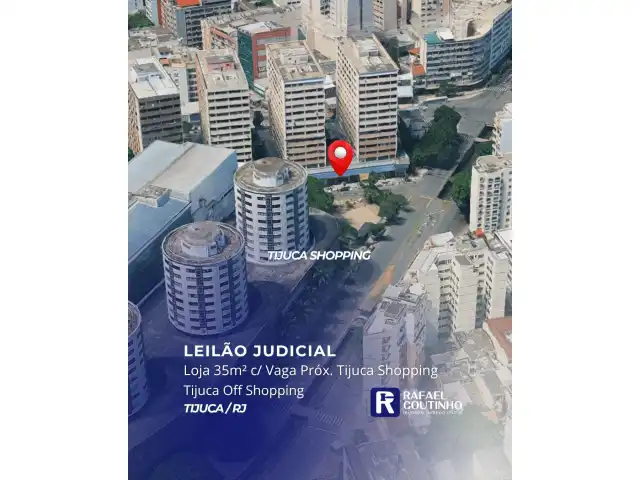 Loja Comercial Aprox. 35m² c/ Vaga no Tijuca Off Shopping, em frente ao Tijuca Shopping. Pague em até 60 vezes.