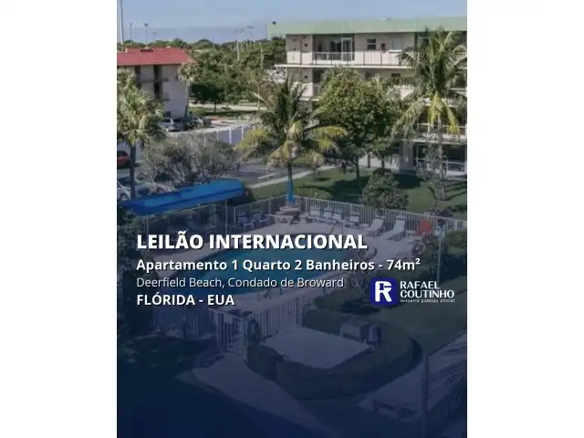 Apartamento 1 Quarto 2 Banheiros 74 m² na região de Deerfield Beach, Condado de Broward/FL, EUA. Venda Direta Internacional.