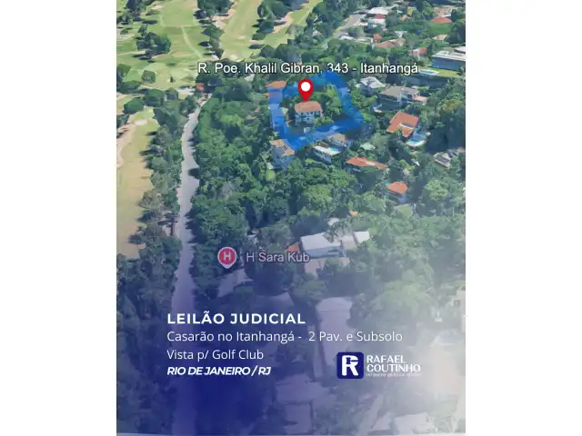 Casarão no Itanhangá com Vista p/ o Golf Club, Rio de Janeiro/RJ. Terreno e Rescpetivas Construções. Pague em até 60 vezes.