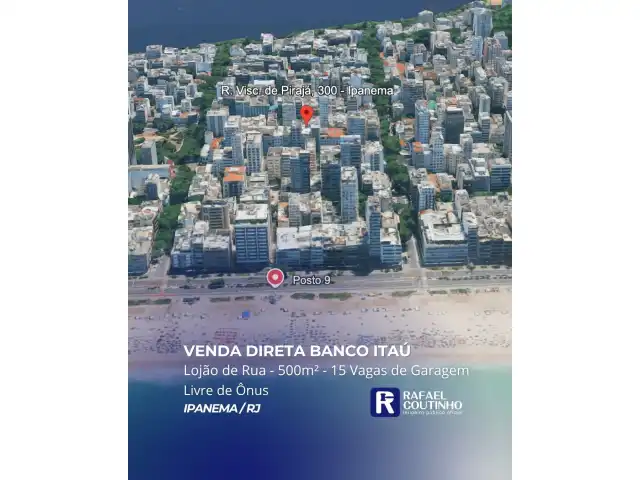 Lojão de Rua com 500m² em Ipanema/RJ. Rua Comercial – VENDA DIRETA CONDICIONADA BANCO ITAÚ. Parcele em até 72x direto com o Banco Itaú.