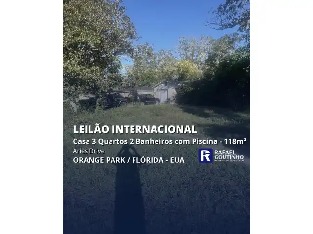 Casa 3 Quartos 2 Banheiros com Piscina 118 m² na Aries Drive, Orange Park/FL, EUA. Venda Direta Internacional.