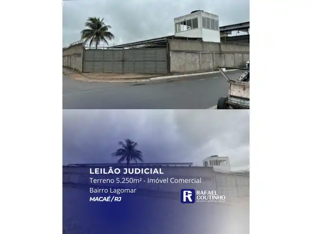 Área de 5.250m² - Imóvel Comercial em Macaé/RJ. Terreno e Respectivas Construções. Pague em até 60 vezes.