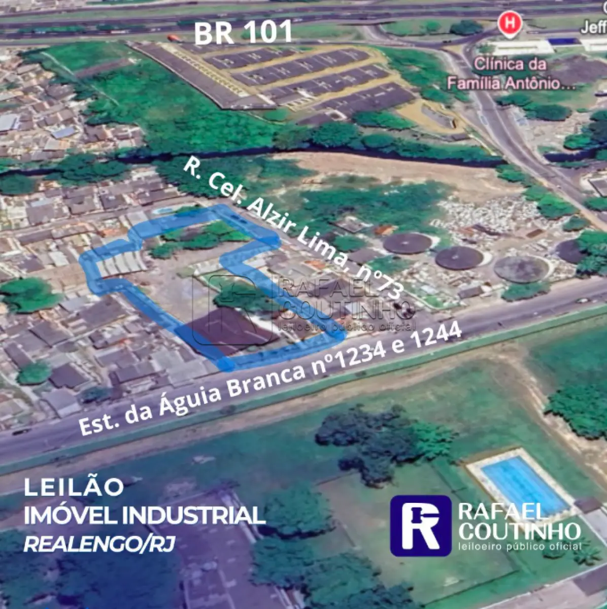 LOTE 001 - Imóvel Industrial - Área 1.811 m² - Realengo/RJ - Terreno e Respectivas Construções. Pague em até 60 vezes.