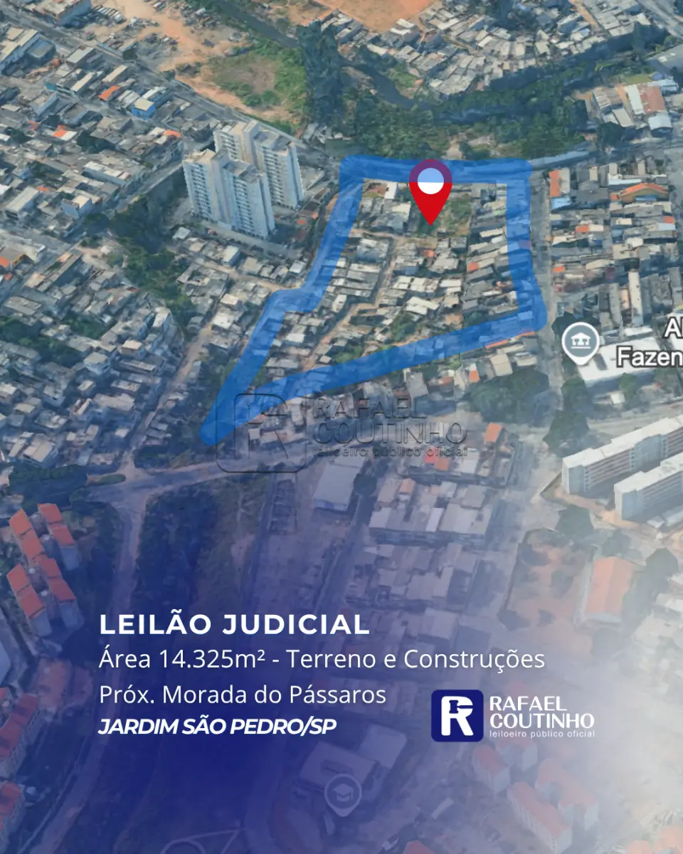 LOTE ÚNICO - Área 14.325m2, Jardim São Pedro, São Paulo/SP. Terreno e Respectivas Construções. Pague em até 60 vezes.