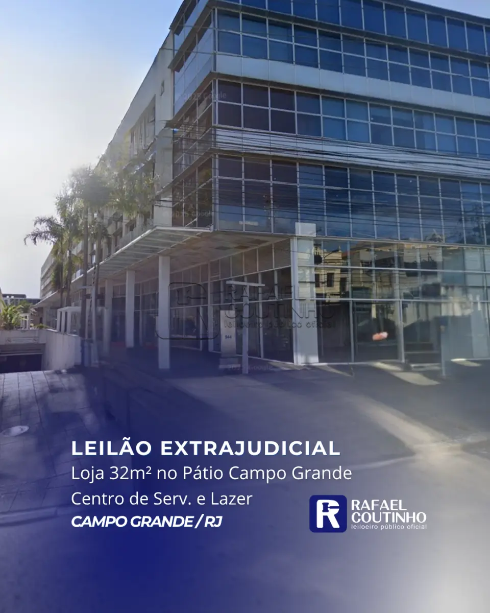 LOTE ÚNICO - Loja Comercial 32m² no Centro de Campo Grande: Polo de Serviços e Lazer Pátio Campo Grande. Aceita Financiamento.