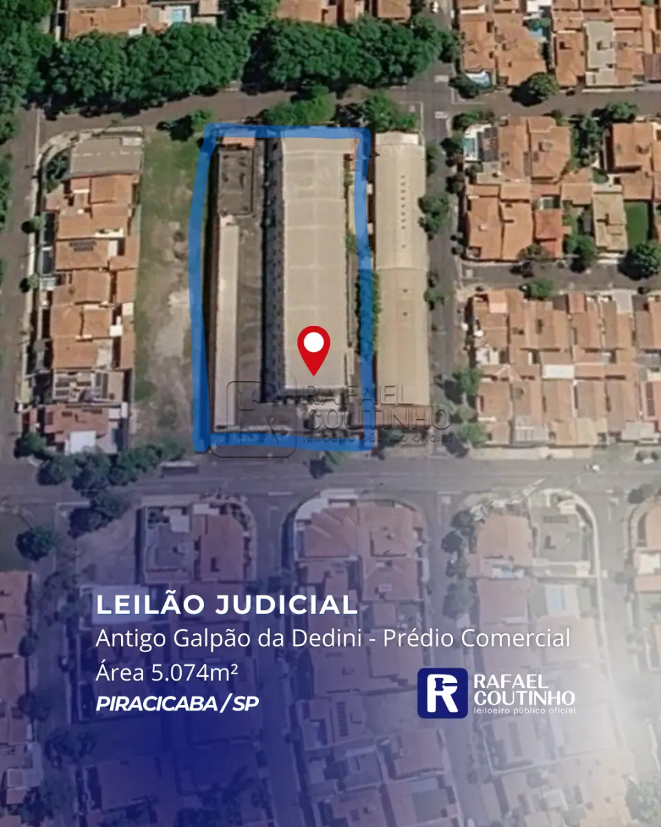 LOTE ÚNICO - Área de 5.074m². Antigo Galpão da Dedini em Piracicaba/SP. Terreno e Respectivas Cosntruções. Pague em até 60 vezes.