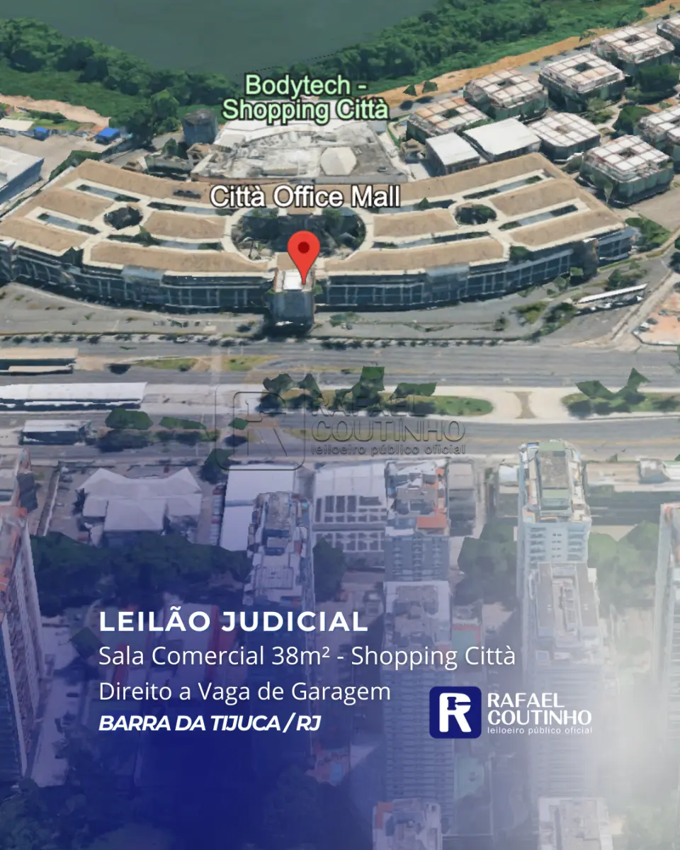 LOTE ÚNICO - Sala Comercial 38m² com direito a Vaga de Garagem no Città Office Mall. Pague em até 60 vezes.