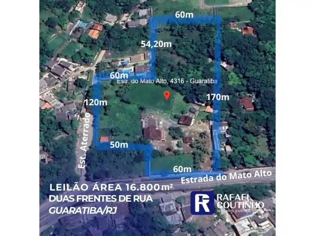 Sítio em Guaratiba/RJ - Área 16.800 m². Aceita financiamento.