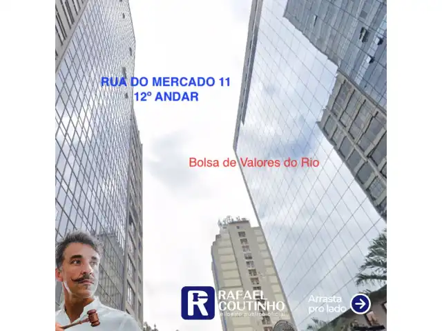 Sala Comercial c/ 405 m² - 12º Andar - Vista Mar - Única no andar. Localizada na Rua do Mercado, Centro, Rio de Janeiro/RJ - Em frente a Bolsa de Valores RJ. Pague em até 240 vezes.