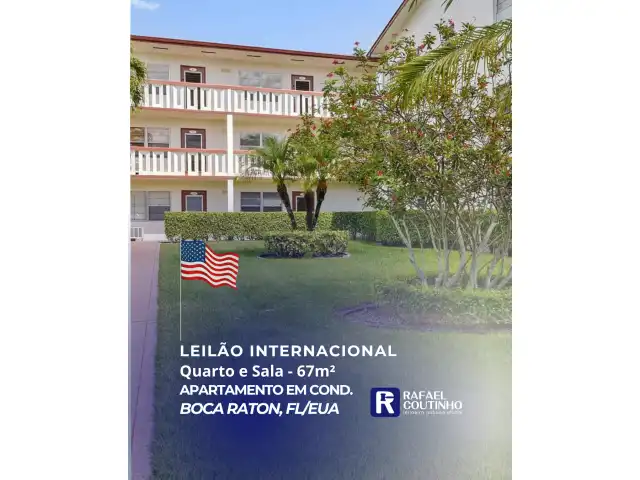 VDI-BCT-1003/2025 - Apartamento 67m² com 1 Quarto, 1 Sala, 1 Banheiro e 1 Lavabo - Boca Raton, Flórida, Estados Unidos.