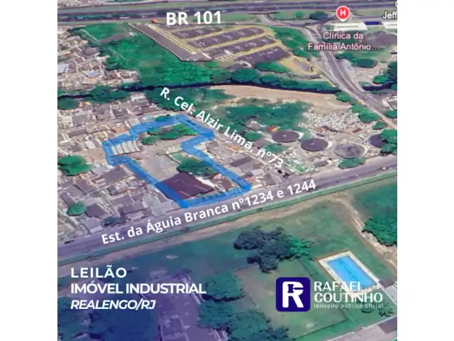 Imóvel Industrial - Área 1.811 m² - Realengo/RJ - Terreno e Respectivas Construções. Pague em até 60 vezes.