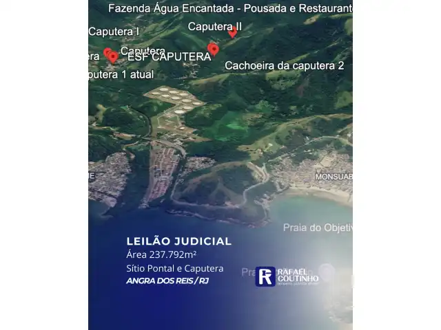 Sítio Pontal e Caputera - Área 237.792m² - Angra dos Reis/RJ. Terreno e Respectivas Construções. Pague em até 60 vezes.