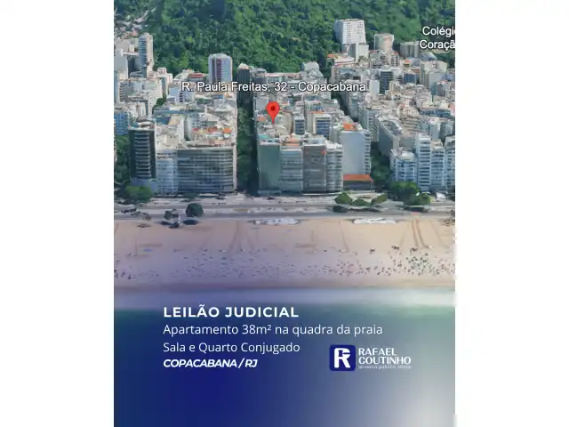 Apartamento 38m² na quadra da praia de Copacabana/RJ. Sala e Quarto Conjugado.