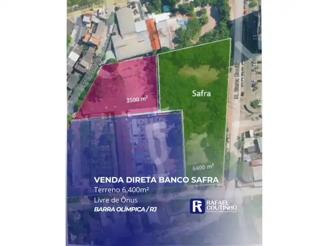 Terreno Aprox. 6.400 m² na Barra Olímpica/RJ – VENDA DIRETA CONDICIONADA BANCO SAFRA. Aceita Financiamento.