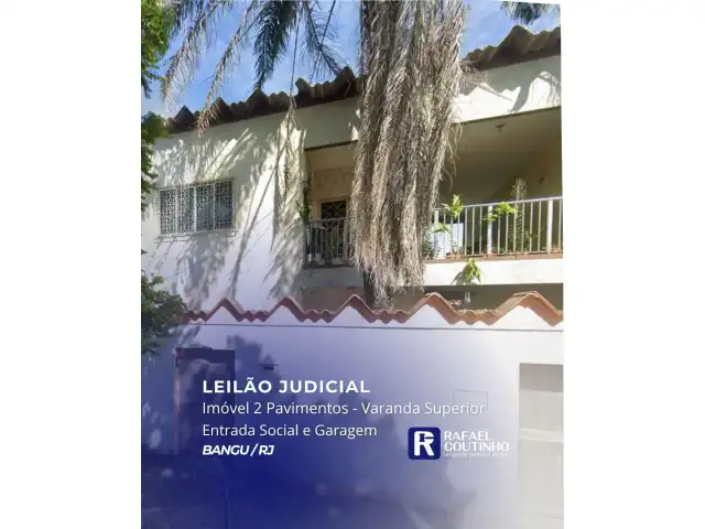 Imóvel 2 Pavimentos com Varanda Superior em Bangu/RJ. Terreno e Respectivas Construções. Pague em até 60 vezes.