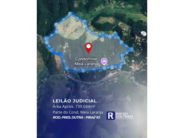 Área 739.044 m² na Serra das Araras, altura de Piraí, perto da PRF às margens da Rod. Pres. Dutra (sentido SP). Terreno e Respectvias Construções. Pague em até 60 vezes.