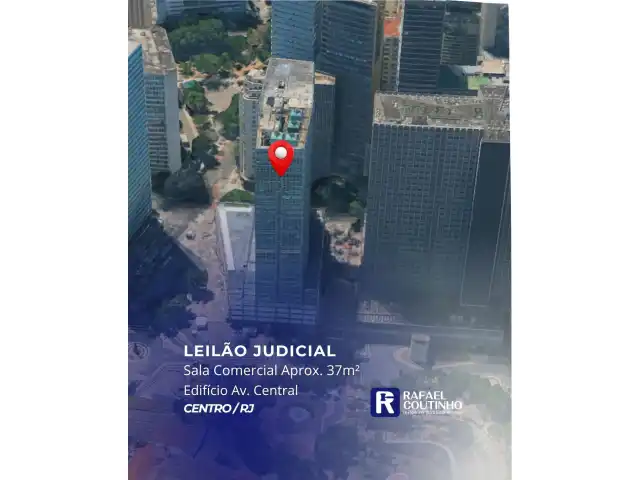 Sala Comercial nº822, Aprox. 37m² no Ed. Av. Central, Centro/RJ. Pague em até 60 vezes.