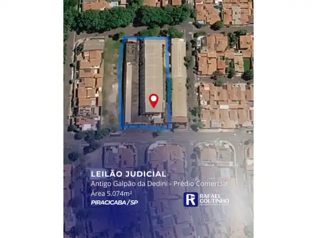Área de 5.074m². Antigo Galpão da Dedini em Nova Piracicaba/SP. Terreno e Respectivas Cosntruções. Pague em até 60 vezes.