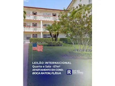LOTE ÚNICO - VDI-BCT-1003/2025 - Apartamento 67m² com 1 Quarto, 1 Sala, 1 Banheiro e 1 Lavabo. Boca Raton, Flórida, Estados Unidos.