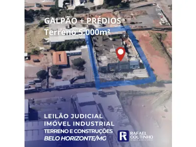 Imóvel onde funciona a ENGELETRO. Área 5000m2, Contrído 2836m2 em Belo Horizonte/MG. Terreno e Respectivas Construções. Pague em até 60 vezes.