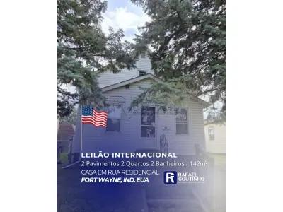 LOTE ÚNICO - VDI-IND-1005/2025 - Casa 2 Pavimentos, 2 Quartos e 2 Banheiros em Fort Wayne, Indiana, EUA. Área construída 142,76m².