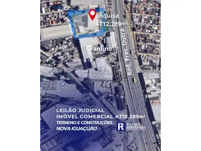 LOTE ÚNICO - Imóvel comercial, tipo prédio empresarial - Rua Alan Kardec, nº 463 - Califórnia, Nova Iguaçú/RJ. Terreno e Respectivas Construções. Pague em até 60 vezes.