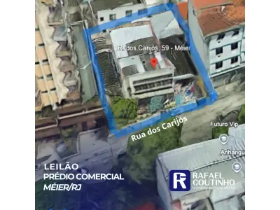 Prédio comercial - méier/rj. rua carijós 59. terrenos e respectivas construções. pague em até 60 vezes.