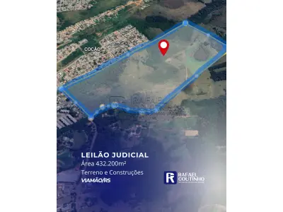 LOTE ÚNICO - Área plana com 432.200m2 em Cocão, Viamão/RS. Terreno e Respectivas Construções. Pague em até 60 vezes.
