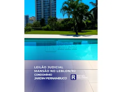 LOTE ÚNICO - Mansão no Jardim Pernambuco - Condomínio mais luxuoso do Leblon/RJ - Terreno e Respectivas Construções. Pague em até 60 vezes.
