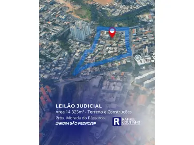 LOTE ÚNICO - Área 14.325m2, Jardim São Pedro, São Paulo/SP. Terreno e Respectivas Construções. Pague em até 60 vezes.