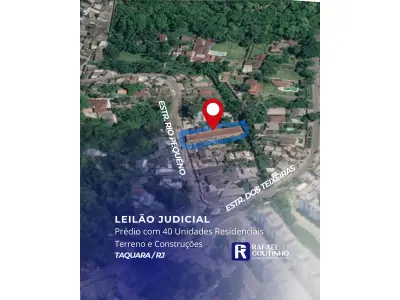 LOTE ÚNICO - Prédio com 40 Unidades Residenciais na Taquara/RJ. Terreno e Respectivas Construções. Pague em até 60 vezes.