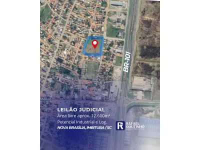 LOTE ÚNICO - Área aprox. 12.600m² em Imbituba/SC – Testada 120m para rua – Divisa com antiga CODISC. Pague em até 5 vezes.