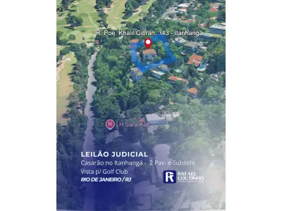 LOTE ÚNICO - Casarão no Itanhangá com Vista p/ o Golf Club, Rio de Janeiro/RJ. Terreno e Rescpetivas Construções. Pague em até 60 vezes.