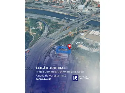 LOTE ÚNICO - Prédio Comercial 364m² ao lado da JBS. Acesso privilegiado à Marginal Tietê e Principais Rodovias. Terreno e respectivas construções. Pague em até 60 vezes.