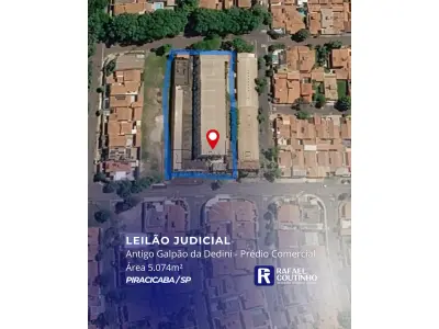 LOTE ÚNICO - Área de 5.074m². Antigo Galpão da Dedini em Piracicaba/SP. Terreno e Respectivas Cosntruções. Pague em até 60 vezes.