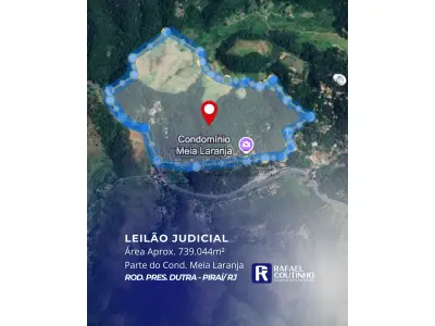 LOTE ÚNICO - Área 739.044 m² na Serra das Araras, altura de Piraí, perto da PRF às margens da Rod. Pres. Dutra (sentido SP). Terreno e Respectvias Construções. Pague em até 60 vezes.