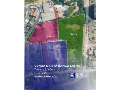 Terreno Aprox. 6.400 m² na Barra Olímpica/RJ – VENDA DIRETA CONDICIONADA BANCO SAFRA. Aceita Financiamento.