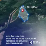 LOTE ÚNICO - Lote de Terras - Área 101.000m² - Núcleo Colonial São Bento, Belford Roxo/RJ. Terreno e Respectivas Construções. Pague em até 60 vezes.