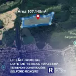 LOTE ÚNICO - Lote de Terras - Área 107.148m² - Núcleo Colonial São Bento, Belford Roxo/RJ. Terreno e Respectivas Construções. Pague em até 60 vezes.