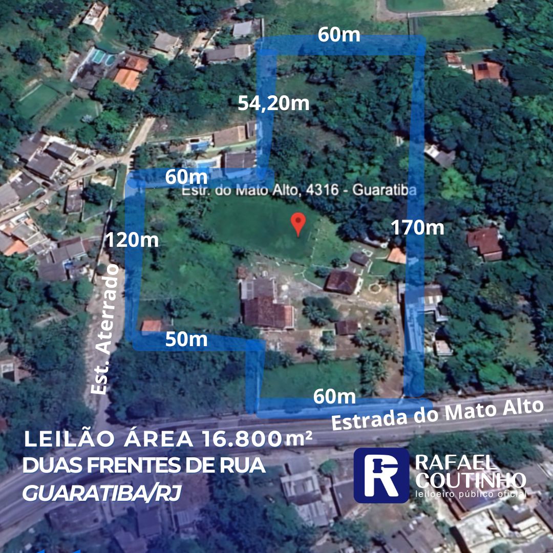 Sítio em Guaratiba/RJ - Área 16.800 m². Aceita financiamento.